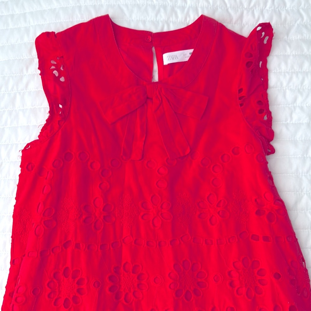 ZARA Eyelet Ruffle Dress - Picture 2 of 4